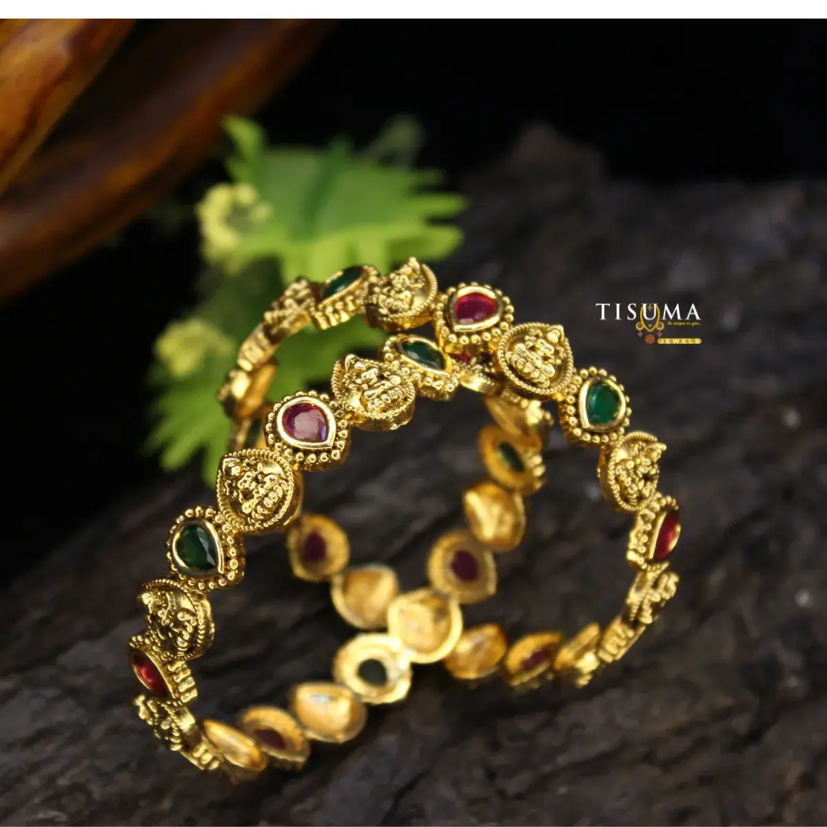 Teardrop Kemp Temple Bangles